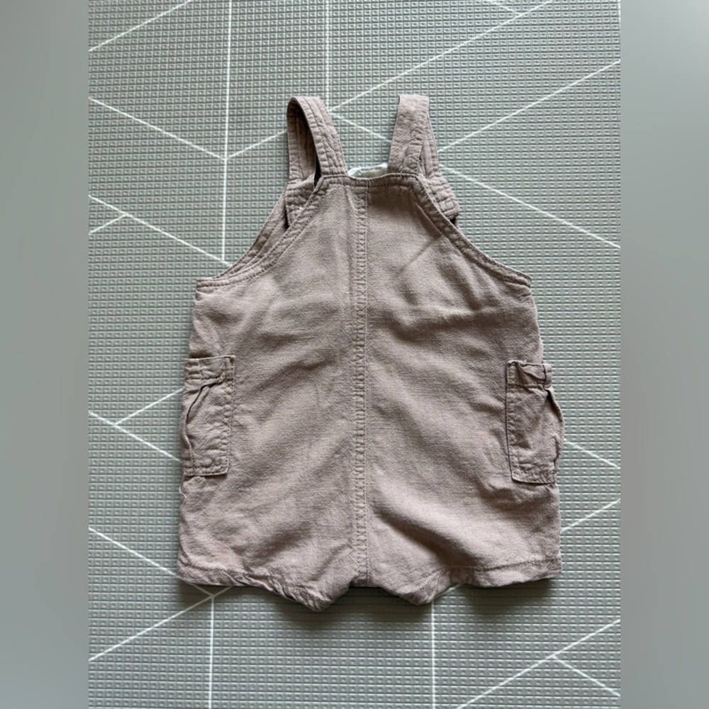 Cotton On|Baby gender neutral tan linen Romper Overalls•••Boho summer style 3/6M - Picture 3 of 6